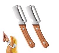 zoocco Zero Snag Wooden Peeler, 2-in-1 Multifunctional Stainless Steel Peeler, Potato Fruit Pumpkins Kitchen Peelers with Bottle Opener (2 PCS)