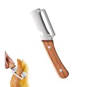 zoocco Zero Snag Wooden Peeler, 2-in-1 Vegetable Peeler with Bottle Opener, Sharp Stainless Steel Blade for Potato Pumpkin Apple (1 PCS)