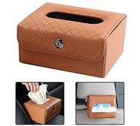 ZOOENIE Boîte à mouchoirs de luxe pour voiture en cuir PU avec porte-serviettes, housse pour boîte à mouchoirs, clip de serviette à accrocher sur l'appuie-tête du siège arrière