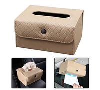ZOOENIE Boîte à mouchoirs de luxe pour voiture en cuir PU avec porte-serviettes, housse pour boîte à mouchoirs, clip de serviette à accrocher sur l'appuie-tête du siège arrière