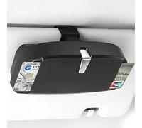 ZOOENIE Étui à lunettes pour pare-soleil de voiture, avec clip pour cartes et fonction magnétique, support universel pour lunettes de soleil, compartiment à lunettes, fente pour cartes (noir)