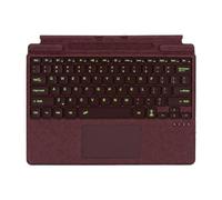 Zoof Type Cover pour Microsoft Surface Pro 11 / Pro 10 / Pro 9 / Pro 8 / Pro X, 13", clavier Bluetooth fin portable avec pavé tactile, porte-stylo (bordeaux avec rétroéclairé)