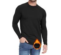 Zoofly Haut Thermique Homme Hiver T Shirt Homme Manche Longue Sous Vetement Thermique Homme Travail Tee Shirt Polaire Homme Thermolactyl Sport Homme Compression Vetement Chaud Homme Sous Pull Noir 3XL