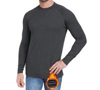 Zoofly Hauts Thermiques Homme Hiver T Shirt Thermolactyl Homme Sport Tee Shirt Manche Longue Homme sous Vetement Thermique Homme sous Pull Homme Travail Thermique Pull Gris Clair 2XL