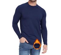Zoofly Hauts Thermiques Homme Hiver T Shirt Thermolactyl Homme Sport Tee Shirt Manche Longue Homme sous Vetement Thermique Homme sous Pull Homme Travail Thermique Pull Bleu Marine M