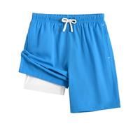 Zoofly Maillot de Bain Short pour Garçons avec sous-Short Compressif, Séchage Rapide, Respirant, Taille Élastique et Poches - 4 à 16 Ans