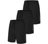 Zoofly Sport Shorts Hommes Séchage Rapide Pantalons Courts avec Poches Respirable Jogging Short Résilience Hommes Tennis Shorts Homme Lot Noir*3 XXL