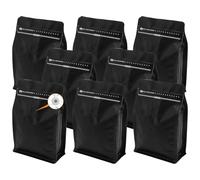 ZOOFOX Lot de 50 sacs à café avec valve, 236,8 g, noir mat, sacs de rangement pour grains de café, sacs hermétiques en aluminium pour emballage, maison ou magasin