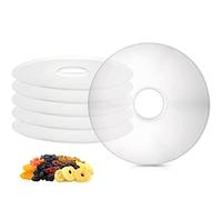 ZOOFOX Lot de 6 rouleaux de feuilles de déshydrateur rondes en plastique avec bords, tapis de séchage réutilisables pour cuir de fruits, viande, bœuf séché, herbes, légumes, sans BPA