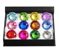 Zoogamo 60mm Presse-papiers en cristal en forme de diamant Multicolore - 12 pièces Home Office Decor & Wedding Favors Decoration avec boîte cadeau