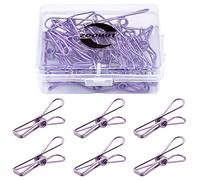 Zoohot Lot de 25 Petites Pinces métalliques Violettes Multi-usages