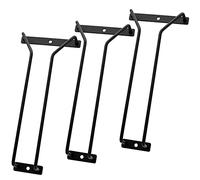 zoohot Lot de 3 porte-verres à vin de 24 cm - Support de rangement en métal pour verres à pied - Organiseur de bar et de cuisine - Noir (1 rangée)