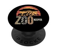Zookeeper Animaux Zoo Wildlife Lover Safari Savane PopSockets PopGrip Adhésif