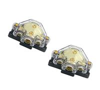 ZOOKOTO Lot de 2 blocs de distribution d'alimentation, amplificateur audio de voiture 1 en 3 voies, porte-fusible, bloc de protection de circuit (3 voies)