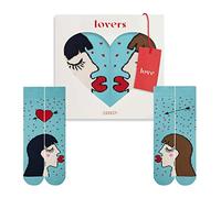 ZOOKSY - Chaussettes Amusantes pour Amoureux (2 Paires) | Chaussettes sur le Thème LGBT | Motif d'Amour Fantastique | Chaussettes Fierté LGBTQ I Femme noire, femme brune I 36-40/41-46