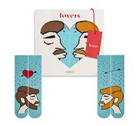 ZOOKSY - Chaussettes Amusantes pour Amoureux (2 Paires) | Chaussettes sur le Thème LGBT | Motif d'Amour Fantastique | Chaussettes Fierté LGBTQ I Homme brun, homme blond foncé I 41-46/41-46