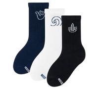 Zooksy Chaussettes Colorées Pour Enfants 3 Paires Garçon Fille Enfant Ensemble Soleil Et Vagues Multi-Pack À Motifs Longues Activités Amusantes Coton Aire De Jeux Vacances Culture Inspiration Surf Cou