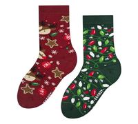 ZOOKSY - Chaussettes d'été colorées pour enfants 1 paire MixTury I Chaussettes d'été colorées I Chaussettes longues en coton I Noël Magique I 30-35