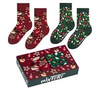 ZOOKSY - Chaussettes d'été colorées pour enfants 2 paires MixTury I Chaussettes d'été colorées I Chaussettes longues en coton IPour L'Arbre De Noël I 30-35