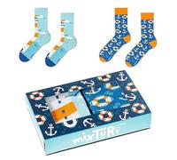 ZOOKSY - Chaussettes d'été colorées pour hommes femmes 2 paires MixTury I Dans une boîte parfaite pour être offerte I Chaussettes longues en coton I Marin I 36-40