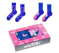 ZOOKSY - Chaussettes d'été colorées pour hommes femmes 2 paires MixTury I Dans une boîte parfaite pour être offerte I Chaussettes longues en coton I Flamant Rose I 36-40