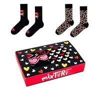 ZOOKSY - Chaussettes d'été colorées pour hommes femmes 2 paires MixTury I Dans une boîte parfaite pour être offerte I Chaussettes longues en coton I L'Amour I 41-46