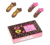 ZOOKSY - Chaussettes d'été colorées pour hommes femmes 2 paires MixTury I Dans une boîte parfaite pour être offerte I Chaussettes longues en coton I Donut I 36-40