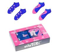 ZOOKSY - Chaussettes d'été colorées pour hommes femmes 2 paires MixTury I Dans une boîte parfaite pour être offerte I Chaussettes longues en coton I Flamant Rose I 36-40