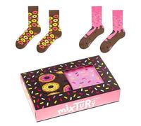 ZOOKSY - Chaussettes d'été colorées pour hommes femmes 2 paires MixTury I Dans une boîte parfaite pour être offerte I Chaussettes longues en coton I Donut I 36-40