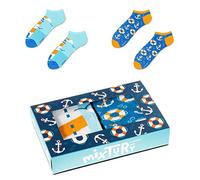 ZOOKSY - Chaussettes d'été colorées pour hommes femmes 2 paires MixTury I Dans une boîte parfaite pour être offerte I Chaussettes longues en coton I Marin I 36-40