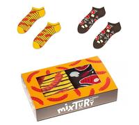 ZOOKSY - Chaussettes d'été colorées pour hommes femmes 2 paires MixTury I Dans une boîte parfaite pour être offerte I Chaussettes longues en coton I Un Barbecue I 36-40