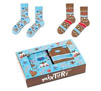 ZOOKSY - Chaussettes d'été colorées pour hommes femmes 2 paires MixTury I Dans une boîte parfaite pour être offerte I Chaussettes longues en coton I Pain D'Épice I 41-46