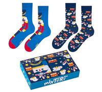 ZOOKSY - Chaussettes d'été colorées pour hommes femmes 2 paires MixTury I Dans une boîte parfaite pour être offerte I Chaussettes longues en coton I Fable I 36-40