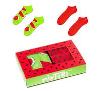 ZOOKSY - Chaussettes d'été colorées pour hommes femmes 2 paires MixTury I Dans une boîte parfaite pour être offerte I Chaussettes longues en coton I Pastèque I 41-46