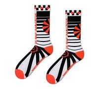 ZOOKSY Chaussettes Fluorescentes, Design Rave Années '90, Néon UV, Coton OEKO TEX, Vert Lumineux, 41-46, PEACE