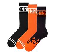 ZOOKSY - Chaussettes Sportives NINETIES I Unisexes I Gym, Antidérapantes I Chaussettes Sportives Homme, Chaussettes de Gym Homme I 3 Paires I 41-46 I Flamme NOIR
