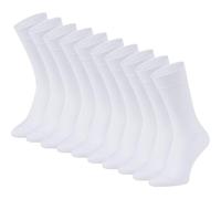ZOOKSY - Chaussettes Longues en Coton Unisexes pour Adultes I Confortables pour Tous les Jours et Entraînement I 41-46 I Lot de 10 Pièces Blanc