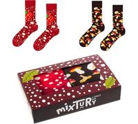 Zooksy Pack 2 Paires Chaussettes Eté Mixtury Longues Coton Champignons 36-40