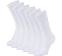 Zooksy Pack 6 Paires Chaussettes Longues Coton Confortables 41-46 Blanc