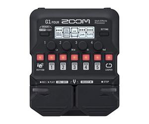 Zoom G1 FOUR Multi-effets pour guitare, avec 60+ effets intégrés, modélisation de l’ampli, Looper, section rythmique, accordeur, alimentation sur pile ou adaptateur secteur
