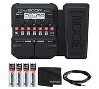Zoom G1X Processeur d'effets 4 guitares avec pédale d'expression intégrée - Plus de 70 effets intégrés, modélisation d'amplis, boucleur, rythmique, accordeur + 4 piles AA + câble d'instrument +