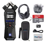 Zoom H1essential Enregistreur stéréo avec flotteur 32 bits, microphone USB, ensemble d'accessoires Zoom pour casque stéréo H1essentiel, carte microSD 32 Go