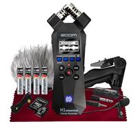 Zoom H1essential Enregistreur stéréo pratique, enregistreur audio portable H1 Essential (H1E) flottant 32 bits, microphone USB et X/Y, SD 64 Go, trépied, micro à condensateur, manchon de micro et plus