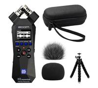 Zoom H1essential Ensemble enregistreur avec étui, pare-brise et trépied | Ensemble d'enregistreur flottant 32 bits avec étui en EVA 99KOLB, pare-brise en fourrure et mousse, et trépied pieuvre.