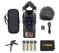 Zoom H6studio Ensemble enregistreur pratique avec pack d'accessoires APH-6s, pare-brise poilu, coque rembourrée, adaptateur AC AD-17, câble USB-C, piles AA, poignée trépied de table