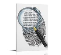Zoom in Fingerprint Collection Lot de 20 affiches d'art vintage sur toile murale, décoration esthétique, salon, chambre d'enfant, dortoir, café, salle de bain, convient pour chambre à coucher, salle