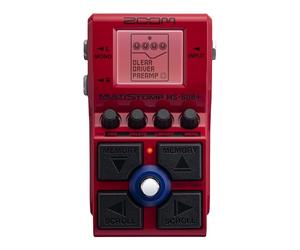 Zoom MS-60B+ MultiStomp Pédale de basse Rouge | Simulation d'ampli célèbres et préamps déterminants du son, overdrive, octaver, filtre, modulation, synths, distorsion