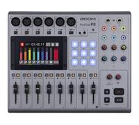 Zoom PodTrak P8 Enregistreur de Podcast, 6 entrées micro sur XLR, 6 sorties casque, écran tactile entrée téléphone et USB pour appels distants, pads de sons pour les jingles, interface audio 2 e/s