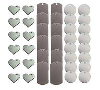 Zoom Precision Lot de 40 pièces vierges en métal pour gravure ou estampage : cœurs en métal, étiquettes pour chien et étiquettes circulaires