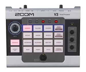 Zoom V3 Processeur vocal, 16 effets de qualité studio dont Harmoniseur, Correction de hauteur avec effet urbain, Vocodeur, reverb, écho, pour le streaming, en live ou enregistrement, pile ou secteur
